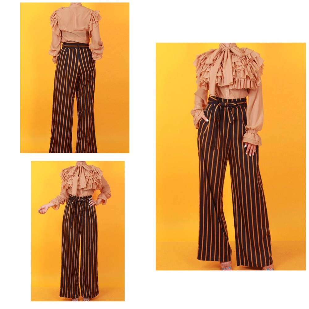 Taupe Ruffled Blouse